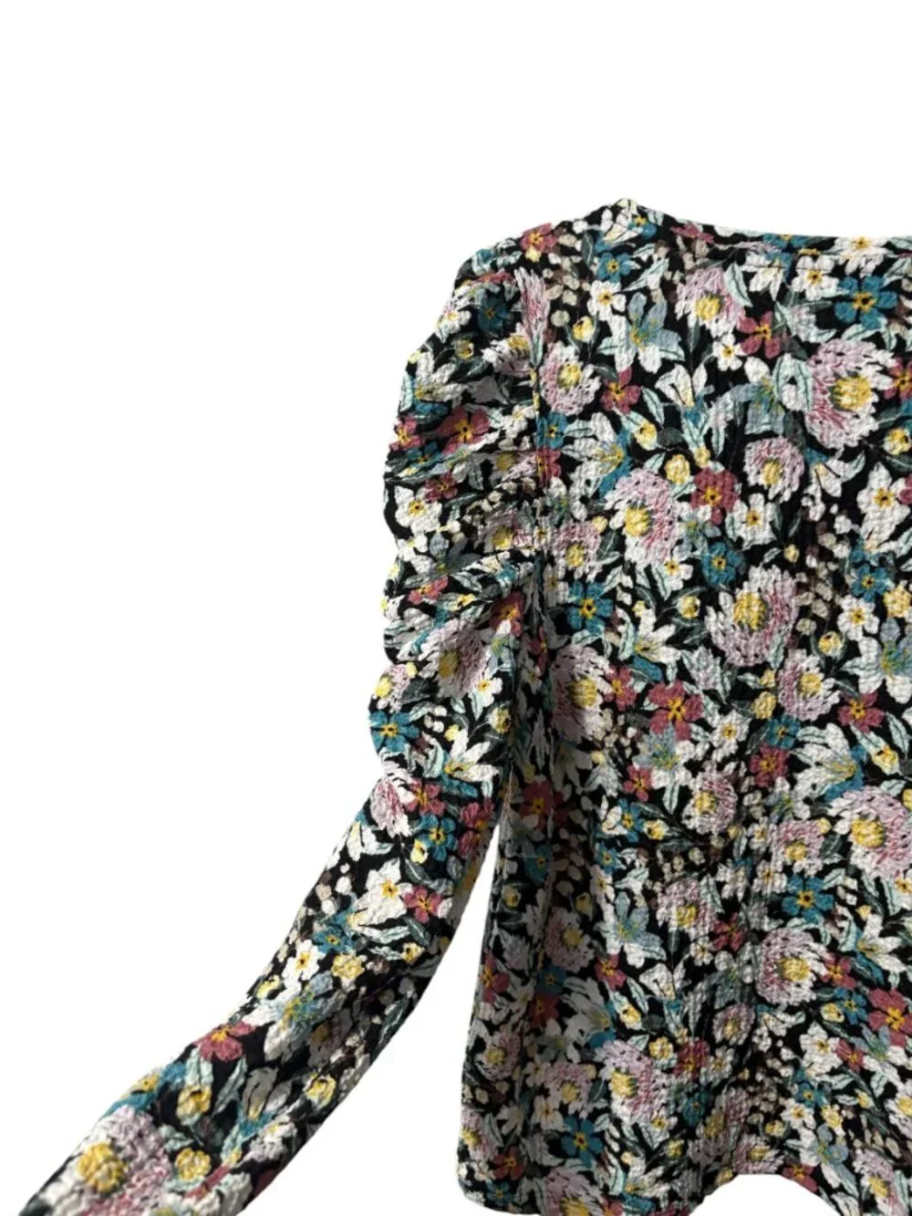 LOFT Floral Puff Sleeve Blouse
